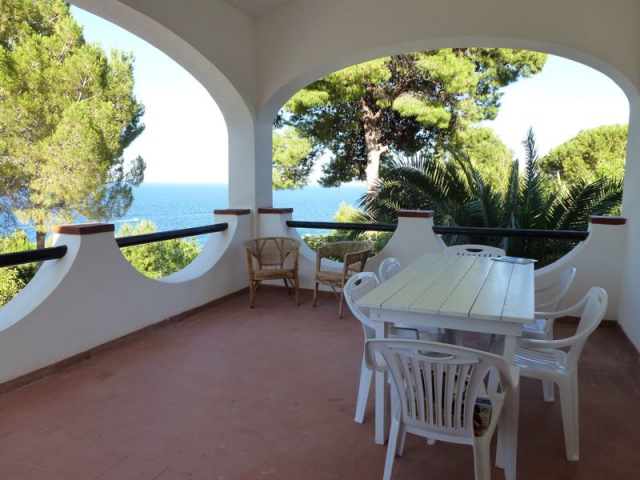 Vacation rental Scopello. Covered terrace of Villa Acquamarina with fantastic sea view. Holiday rental Sicily