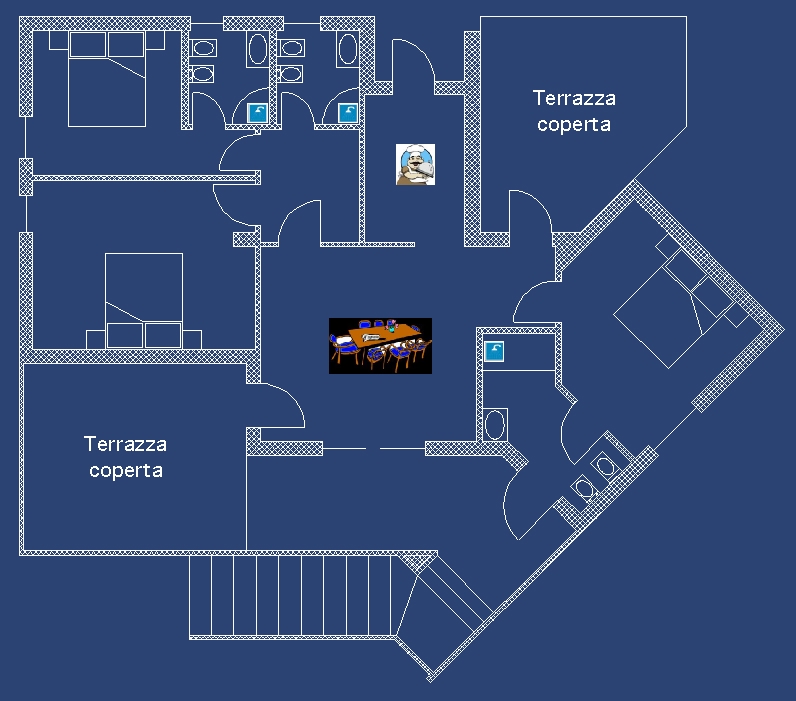 Plan of the villa for rent in Scopello, Sicily